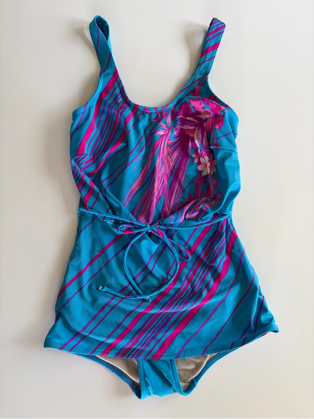 Vintage Canterbury One-Piece Swimsuit Retro 80s Bathing Suit Floral Swimwear